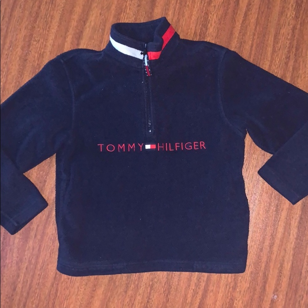 Navy blue Tommy Hilfiger half zip Sherpa